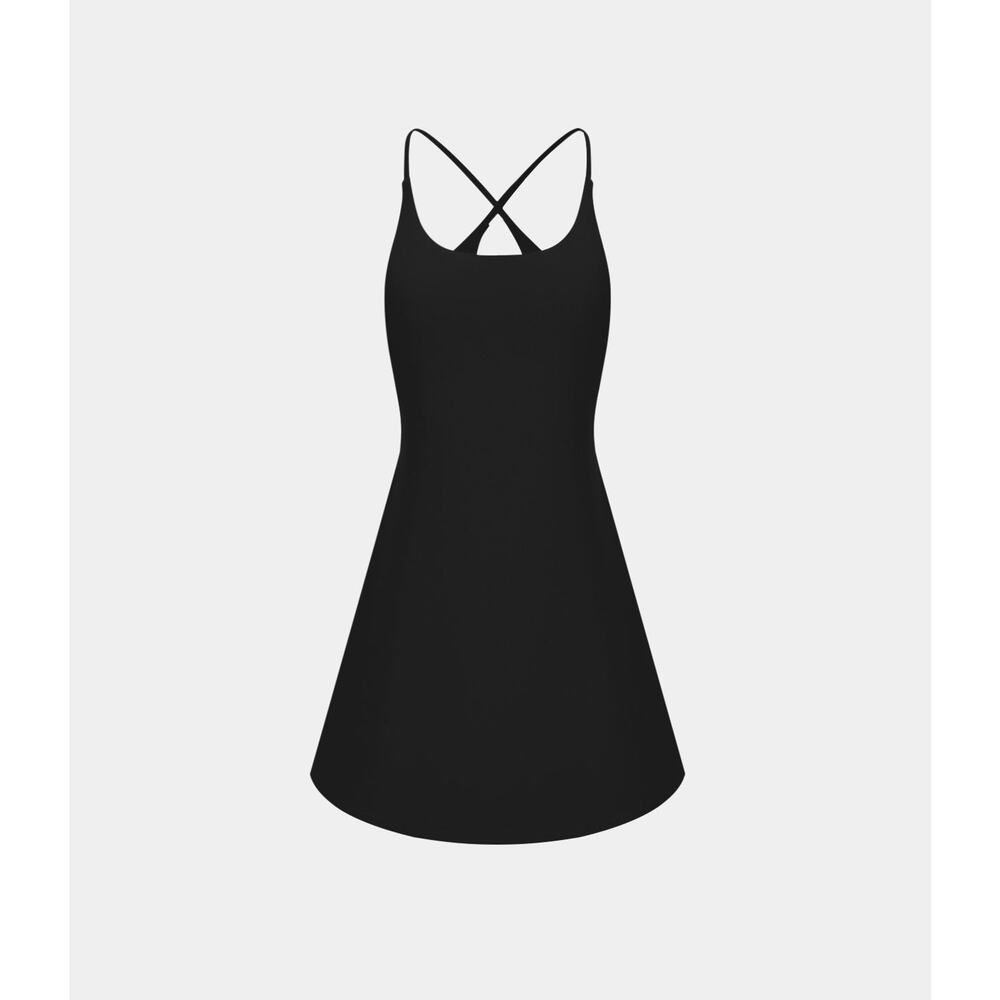 NWT Halara Black shelf bra dress, inner shorts with pockets! - Picture 3 of 5